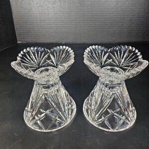 Vintage Nachtmann Bleikristall Crystal Candle Holder Set By Mark Aurel